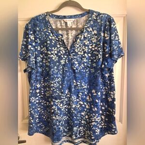 Liz Claiborne Blue Knit Top Xxl